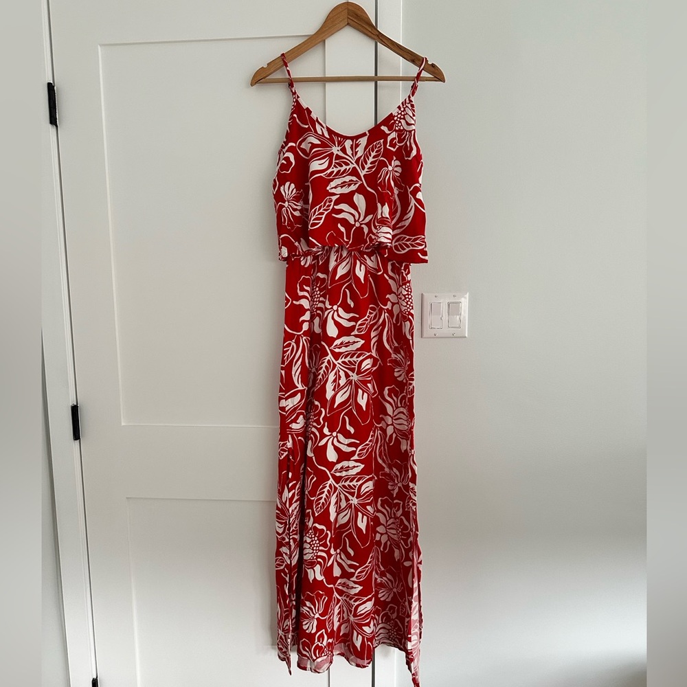Red Floral Maxi Dress